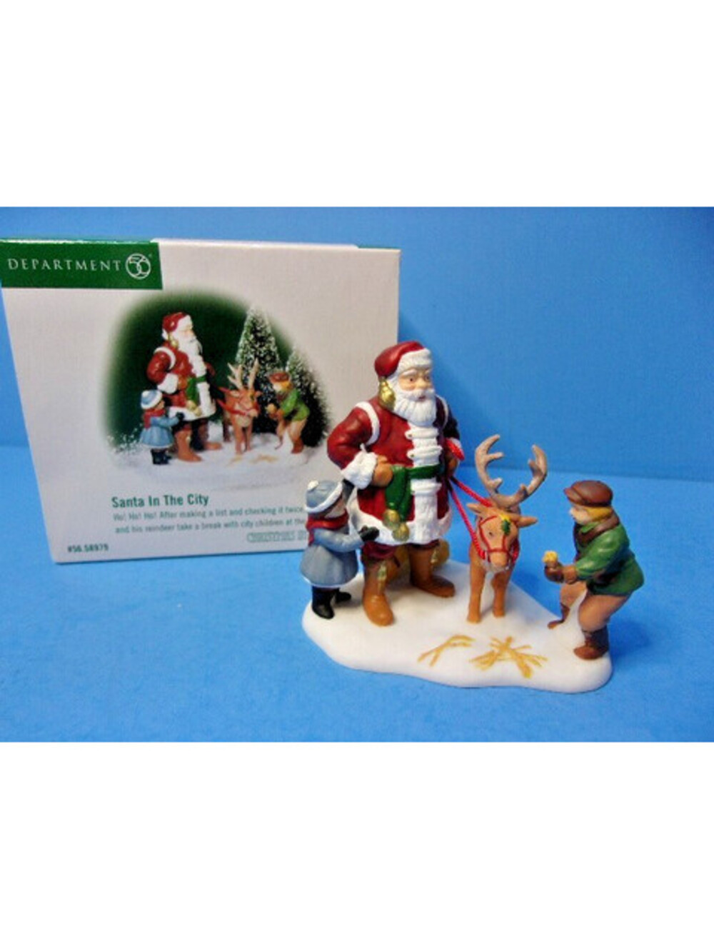 Dept 56 Santa in the City 58979 Christmas Village Reindeer Kids CIC Retired IOB
